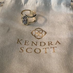 GUC Kendra Scott Elyse Drusy Gold Ring in Platinum Size 8